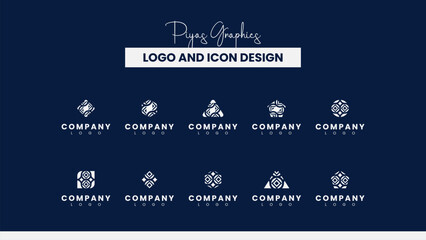 Obraz premium Creative Branding Logo Icons Bundle 