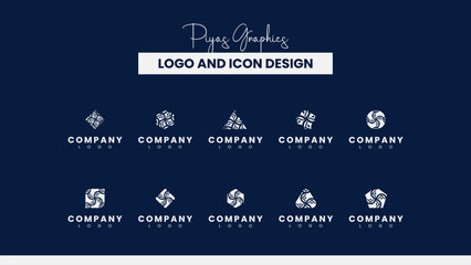 Obraz premium Geometric Abstract Logo Icons Collection
