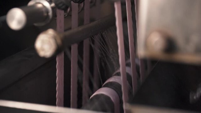 shot of elastic bands to be machine dyed