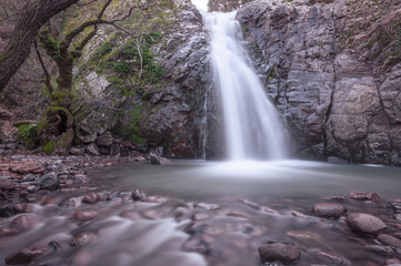Obraz premium The Turkmen Waterfall view in Manisa District of Turkey