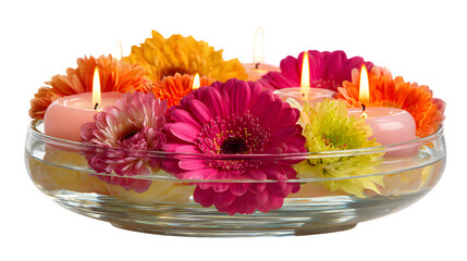 Colorful flowers in a glass vase