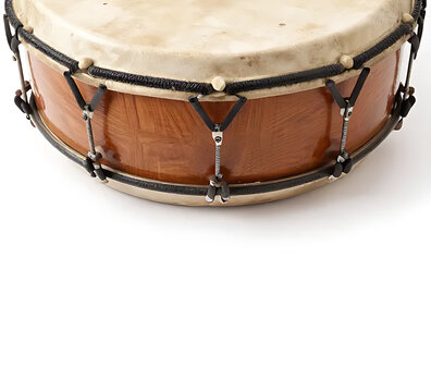 Traditional bedug drum used for prayer time, wooden texture detail