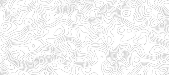  topographic map illustration with contour lines on a white background The abstract pattern and texture create a visually striking design, suitable for educational, scientific, or artistic purposes. © Atikur