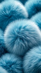 Close-up view of soft, fluffy pom-poms arranged together, showcasing intricate textures and vibrant colors, creating visually appealing abstract composition for creative projects.