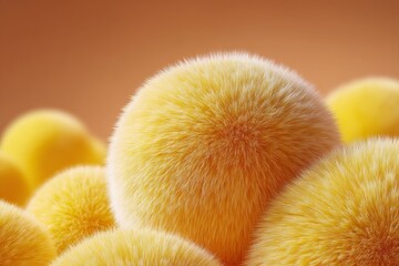 Close-up view of soft, fluffy pom-poms arranged together, showcasing intricate textures and vibrant colors, creating visually appealing abstract composition for creative projects.