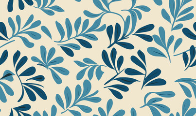 Floral pattern made from abstract organic leaf shapes. Seamless modern pattern