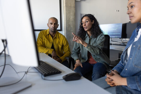 Team brainstorming session with a mixed group