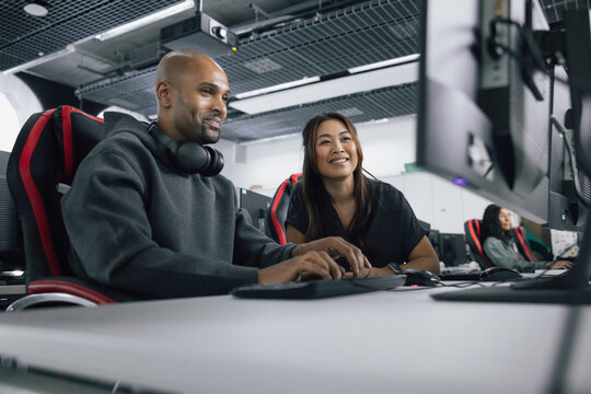 Computer game designers in a Modern Office Setting