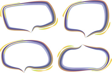 creative lilac yellow colorful decorative speech bubbles