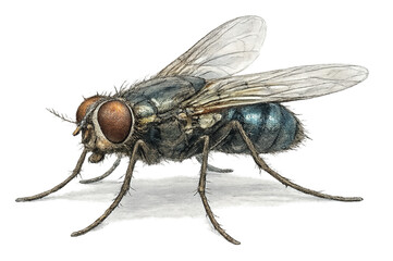 Fototapeta premium Housefly Isolated on Transparent Background