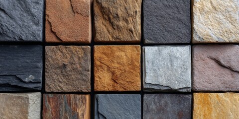 Colorful assortment of natural stones on solid background showcasing various textures and hues, ideal for artistic projects and educational purposes, highlighting nature's beauty