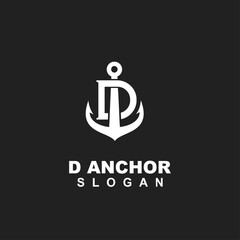 D Anchor Letter Logo Monogram Marine Nautical Concept