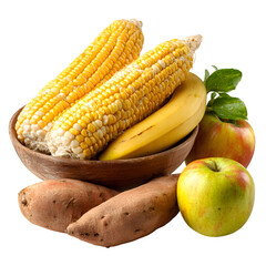 Fresh corn on the cob on white background