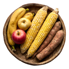Corn on a plate with fresh yellow cob