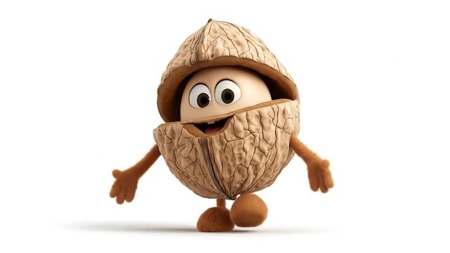 3d model of walnut cartoon character