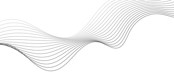 Abstract gray wave dynamic curve lines future technology vector png..