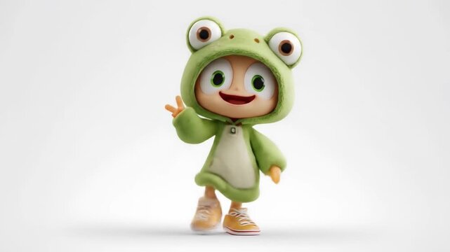 3d model of a cartoon frog character