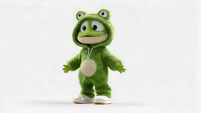 3d model of a cartoon frog character