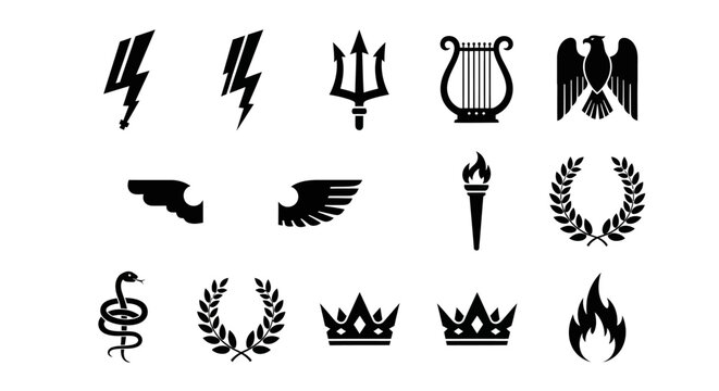 Collection of symbolic vector icons.