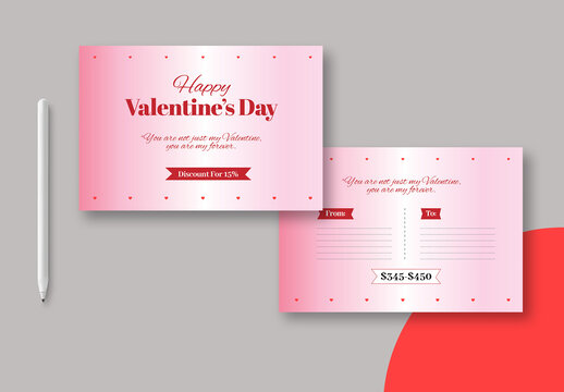 Valentine Day Gift Card Template Layout