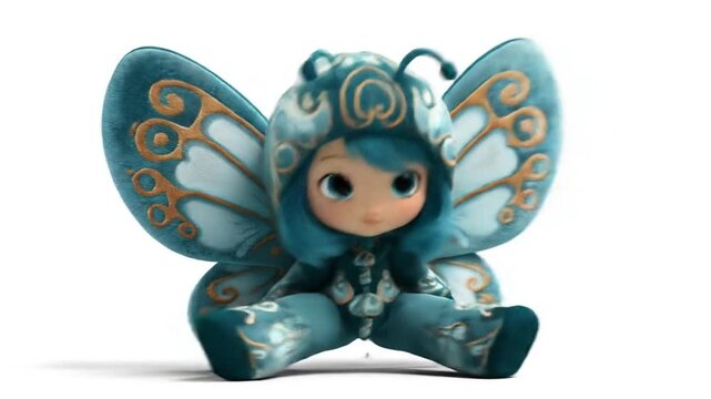3d cartoon butterfly character model