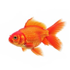 Fototapeta premium Vibrant Goldfish Swimming Gracefully in Clear Water with Stunning Orange and Red Colors