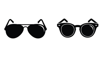 Two pairs of sunglasses displayed in a striking black silhouette © Hiron