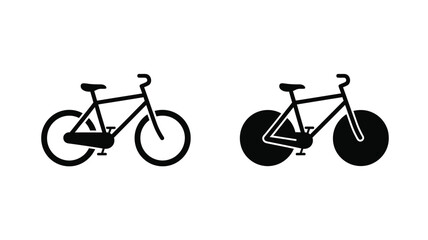 Fototapeta premium Two bicycles depicted in a minimalist black silhouette
