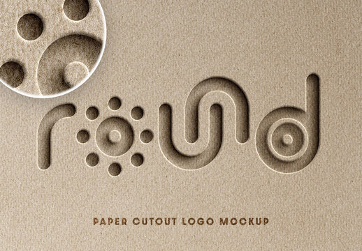 Paper Cutout Logo Mockup