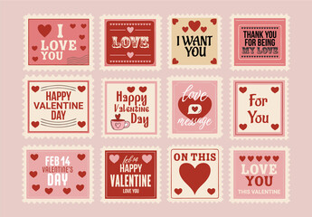 Valentine Badges And Logo Set Design Layout