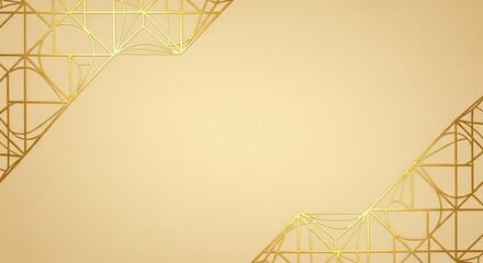 Warm beige background with gold geometric patterns in corners ramadan kareem islamic eid mubarak background download 2026 2027