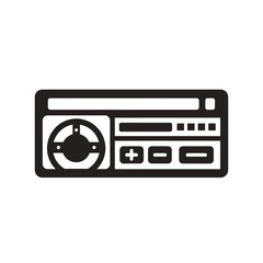 Fototapeta premium Black and white radio device icon.