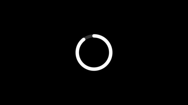 Circle loading icon loop out animation on dark background &ndash; smooth spinning preloader 4K