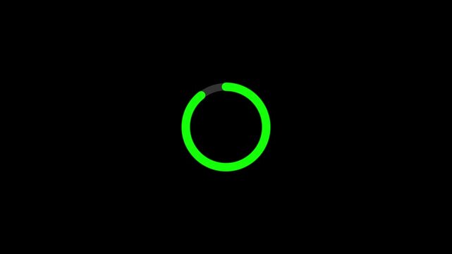 Circle loading icon loop out animation on dark background &ndash; smooth spinning preloader 4K