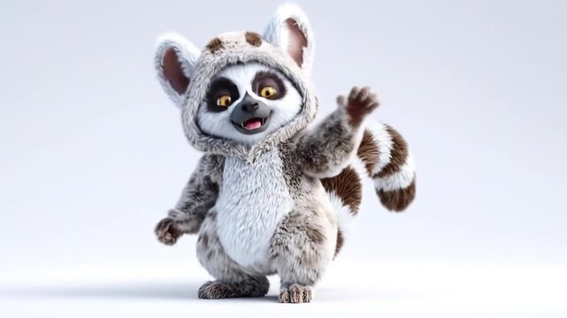 3d model of lemur cartoon character