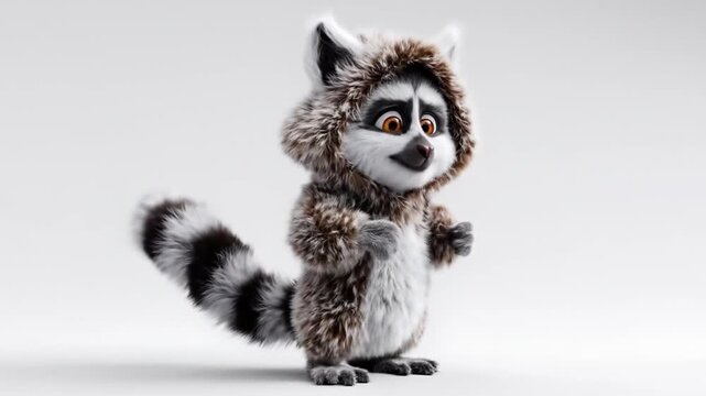 3d model of lemur cartoon character