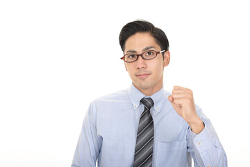 ガッツポーズのビジネスマン