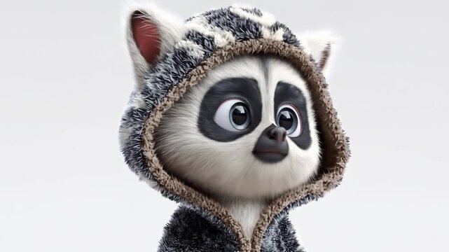 3d model of lemur cartoon character