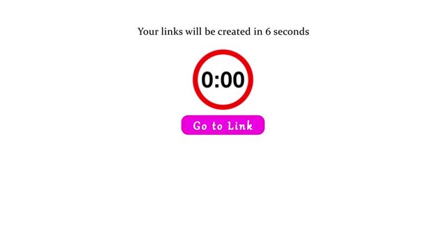 Countdown timer link generator with 6-second wait and clickable button on white background.