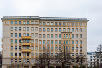 Fototapeta premium Example of Socialist Classicism (often referred to as Stalinist architecture) located on the historic Karl-Marx-Allee in Berlin, Germany. 
