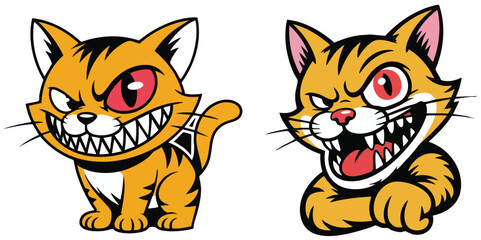 Angry Cat Illustration-Perfect for posters, apparel and T-shirt design