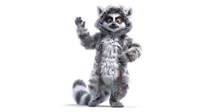 3d model of lemur cartoon character