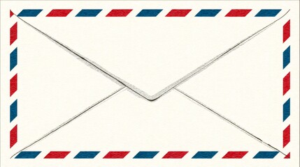 Obraz premium Classic Envelope with Red and Blue Vintage Design for Correspondence