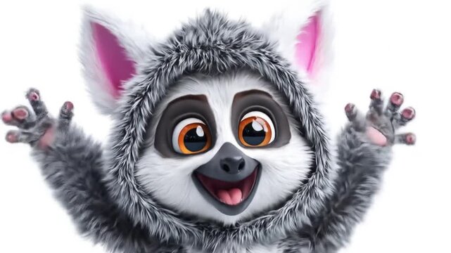 3d model of lemur cartoon character