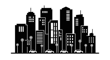 Obraz premium City skyline with tall buildings.