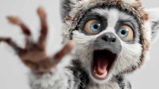 3d model of lemur cartoon character