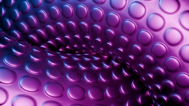 Reflective Circular Pattern Animation. Glossy Pulsating Surface With Reflective Circular Vortex Animation