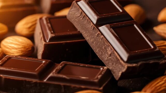 Delicious Dark Chocolate Bars with Almonds for a Sweet Treat.