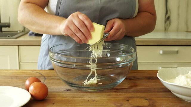 Woman making shortbread in the kitchen
