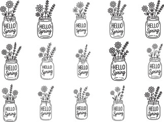Hello Spring Floral SVG